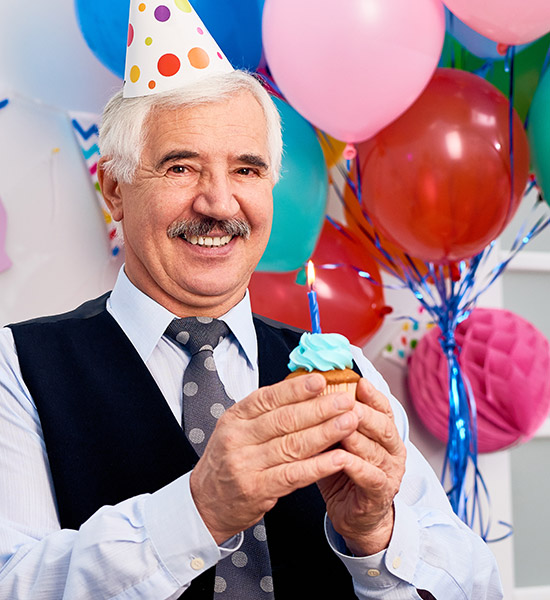 Man at his retirement party